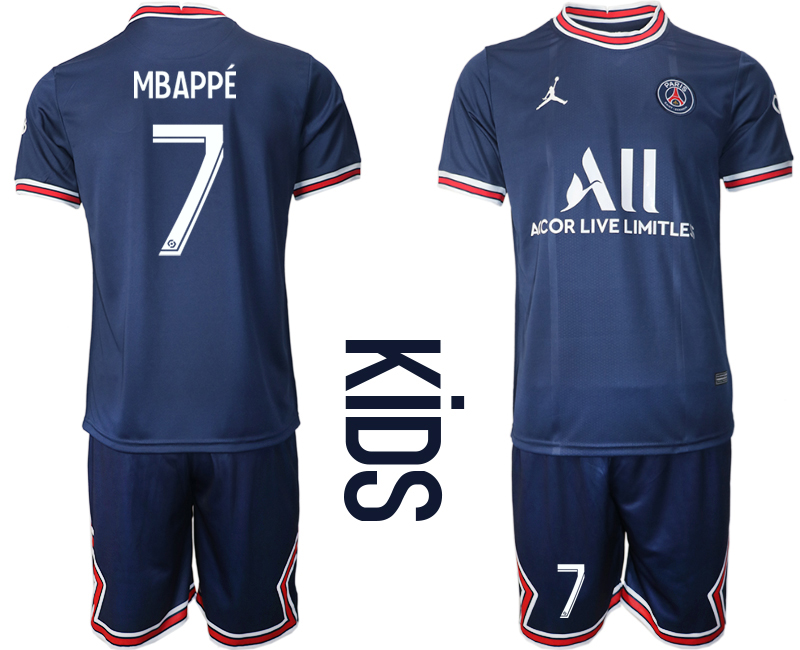 Paris Saint-Germain home kids 7# 2021/22 Soccer Kit